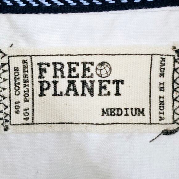 Free Planet Men's Casual Button Down Shirt Medium Summer Vacation Tropical - Picture 4 of 7